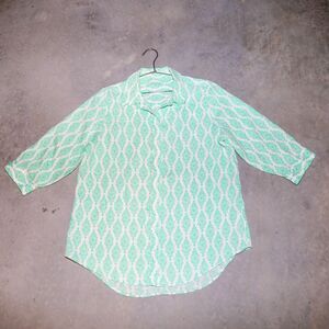 Chicos Linen Button Down Shirt Casual Lightweight Everyday‎ Summer Top Medium